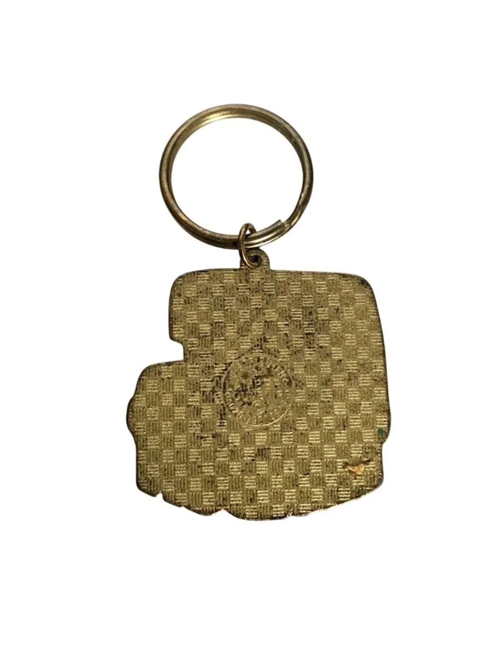 1980 London Taxi Double Decker Bus Lambert Souvenirs Keychain Gold Tone